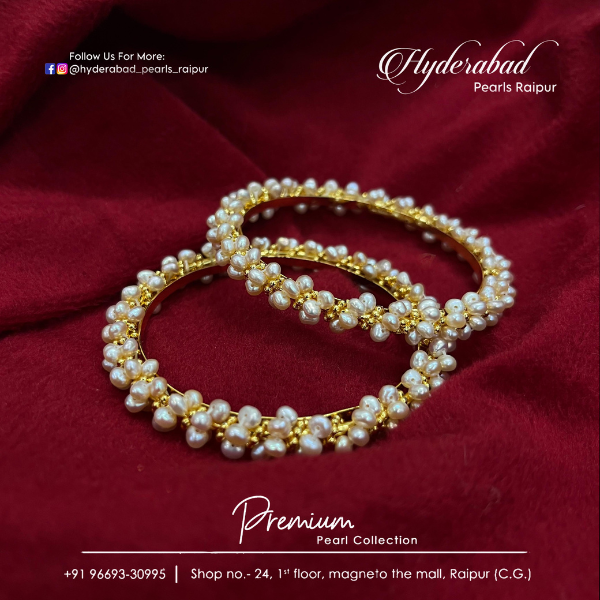 Pearl Gold Elegance Bangles